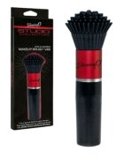 SCREAMING O Aparat de masaj Makeup Brush Vibe în formă de pensulă pentru clitoris și zone erogene 4 viteze negru cu roșu