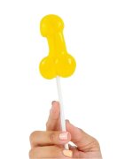 Secret Play Acadea în formă de penis DRINK ME cu gust de cocktail Piña Colada perfect ca un cadou sexy și amuzant culoare galben (9977P)
