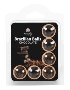 Secret Play Bile cu ulei de masaj Brazilian Balls Chocolate cu vitamina E aromă de ciocolată 6 bucăți