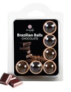 Secret Play Bile cu ulei de masaj Brazilian Balls Chocolate cu vitamina E aromă de ciocolată 6 bucăți
