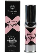 Secret Play Gel vibrator unisex Triple X pentru stimularea zonelor intime cu efect triplu de furnicături încălzire și răcire 15 ml