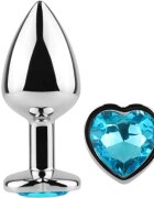 Secret Play Plug anal – Blue Heart din aluminiu ultra-neted 7 cm