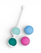  Set bile kegel HAPPY LOKY Kegel Beads 4 bile cu greutăți progresive din silicon medical 15 x 25 x 35 x 55 g multicolore