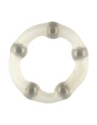 Seven Creations Inel pentru penis Robotic Beaded Cockring din silicon design cu bile pentru stimulare transparent