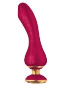 SHUNGA Vibrator - Sanya Raspberry cu lumini sincronizate silentios si discret 10 functii de vibratie 18.5 cm rosu