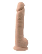 Silexd Dildo SILEX-D 15” Model 1 design realist cu testicule reactiv la căldură bază cu ventuză lungime 38 cm culoarea pielii