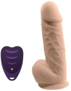 Silexd Vibrator SILEX-D 8.5” Model 1 realist cu testicule control prin telecomandă 10 funcții de vibrații 21.5 cm culoarea pielii
