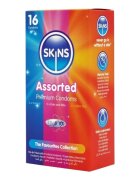 SKINS Prezervative Assorted Premium Condoms set cu 3 tipuri de prezervative din latex 16 bucăți