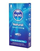 SKINS Prezervative Natural Premium Condoms din latex ultra-subțire și rezistent transparente 8 bucăți