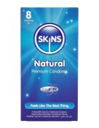 SKINS Prezervative Natural Premium Condoms din latex ultra-subțire și rezistent transparente 8 bucăți