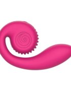 SNAIL VIBE Vibrator dublu Gizi Lite Dual G-spot cu stimulator clitoris curbat 5 funcții de vibrație rezistent la apă roz
