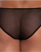 SoftLine Chilot sexy bărbați Thong 4467 cu design tuxedo cu papion din plasă și satin negru cu alb mărime XL