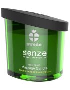 SWEDE Lumânare pentru masaj Senze Arousing cu aromă de lămâie piper și eucalipt 50 ml (verde)