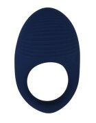 TABOOBOO Inel vibrator pentru penis Between You and Me din silicon cu striații rezistent la apă albastru