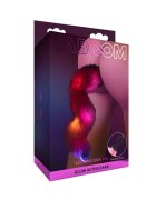 Taboom Plug anal - Glow In the Dark cu coada de unicorn fosforescenta cu led 2.8 cm