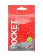 Tenga Masturbator de unică folosință Pocket Block Edge din TPE cu textură cubică pentru stimulare unică alb