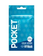 Tenga Masturbator de unică folosință Pocket Cold Spark cu efect ușor de răcire din TPE texturat pentru stimulare alb