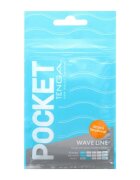 Tenga Masturbator de unică folosință Pocket Wave Line din TPE cu textură ondulată pentru stimulare unică alb