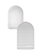 Tenga Masturbator de unică folosință Pocket Wave Line din TPE cu textură ondulată pentru stimulare unică alb