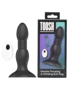 TOOSH Vibrator anal Vibrating Butt Plug cu telecomandă 10 funcții de vibrație din silicon 11.5 cm inserabili negru