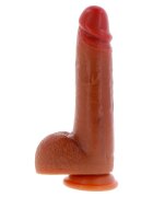 TOY JOY Dildo Get Real Foreskin Dildo realist cu testicule bază cu ventuză compatibil cu hamuri strap-on 20 cm culoare caramel