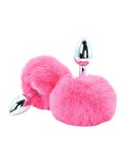 TOY JOY Plug anal Enchanting Bunnytail din aluminiu cu bază în formă de coadă de iepuraș lungime 7 cm diametru 2.6 cm culoare roz