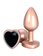 TOY JOY Plug anal Time to Shine din aluminiu cu bază în formă de inimă lungime 7 cm diametru 2.6 cm culoare auriu (10673)