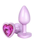 TOY JOY Plug anal Time to Shine din aluminiu cu bază în formă de inimă lungime 7 cm diametru 2.6 cm culoare roz (10673P)