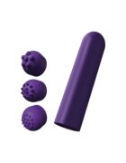 TOY JOY Stimulator clitoris Designer Pocket Stimulator cu 3 capete interschimbabile 12 funcții de vibrație silențios mov