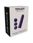 TOY JOY Stimulator clitoris Designer Pocket Stimulator cu 3 capete interschimbabile 12 funcții de vibrație silențios mov