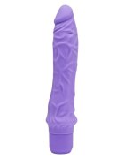 TOY JOY Vibrator Get Real - Classic Large Vibrator din silicon 7 funcții de vibrație rezistent la apă 24.9 cm mov