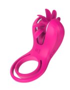 TOYZ4LOVERS Inel vibrator pentru penis Elys Mind Blower cu limbi rotative pentru stimularea clitorisului 9 funcții de vibrație roz