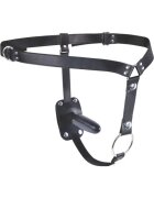 X JOYRIDE Ham Dual Delight Strap-On cu inel pentru penis și plug anal detașabil bretele ajustabile negru