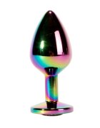 X-MEN Plug anal Secret Shine Metal Butt Plug bază cu cristal lungime 8.2 cm diametru 3.4 cm (mărime M) multicolor