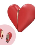 XOCOON Stimulator clitoris 2 în 1 Heartbreaker în formă de inimă cu funcție de simulare sex oral 8 funcții de vibrație roșu