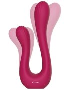 XOCOON Vibrator dublu Sync Sensation Vibrator pentru stimularea clitorisului și punctului G 10 funcții de vibrație roz fuchsia