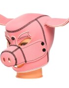 XR Brands Cagulă porc Master Series SWINE - Pig Neoprene Hood pentru jocuri BDSM și de fantezie culoare roz