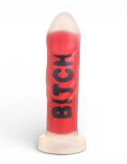 XR Brands Dildo Bitch compatibil cu hamuri strap-on din silicon premium culoare roșu 18.5 cm