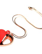 XR Brands Stimulator clitoris CHARMED Heart Necklace pandantiv în formă de inimă pe colier 10 funcții de vibrație roșu cu auriu