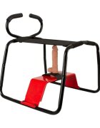 YOU2TOYS Scaun pentru sex The Banger Sex Stool mobilier erotic pentru poziții sexuale cu dildo realist inclus negru cu roșu