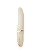 ZALO Vibrator EVE Oral Pleasure în formă de limbă cu funcție de încălzire 6 funcții de vibrație din silicon lichid lungime 22 cm crem