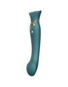 ZALO Vibrator QUEEN cu piatră Swarovski control prin aplicație 8 funcții de pulsații 8 funcții de vibrație verde