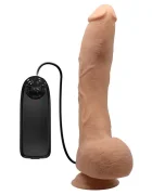Baile Dildo cu ventuza si vibratii maro