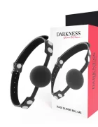 DARKNESS Set BDSM gag din silicon respirabil negru reglabil