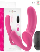INTENSE Vibrator – AMY dublu cu telecomanda roz 20 cm
