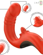 INTENSE Vibrator – PAULINA U-SHAPED stimulator în forma de U rosu