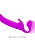 PRETTYLOVE Strap-on fara curea Zanini 10 vibratii mov