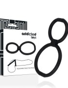 ADDICTED TOYS Inel dublu pentru penis – Adjustable Rings din silicon flexibil pentru susținerea erecției și stimulare intensă