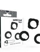 ADDICTED TOYS Set inele pentru penis pentru erecție fermă și întârzierea ejaculării culoare neagră 3 bucăți