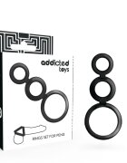 ADDICTED TOYS Set inele pentru penis pentru susținerea erecției și întârzierea ejaculării culoare neagră 3 bucăți